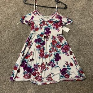 Charlotte Russe floral cold shoulder mini dress
